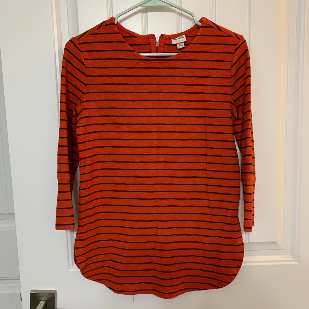 Orange and Navy Striped Sweater
